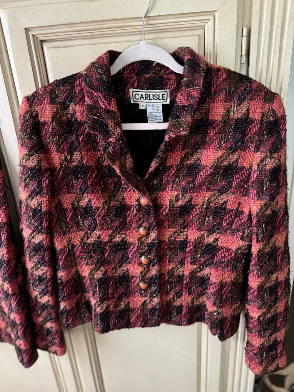 Carlisle Pink and Black Tweed Blazer and skirt